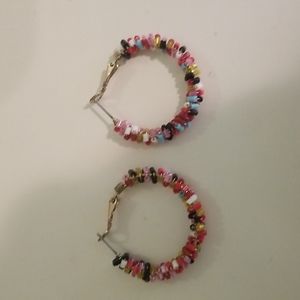 Nordstroms  beaded hoop earrings